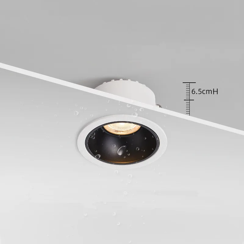 IP65 cob waterproof spotlight recessed for bathroom wet area kitchen without main light design recessed ceiling spotlight