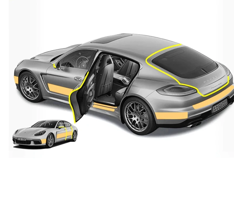 Auto Tür Kantenschutz Schweller Schutz Anti Scratch Tür Aufkleber Schutz Auto Anti-Kollision Wrap Film Anti Scratch Vinyl Film – Detail 13