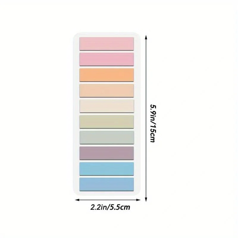 200 Sheets Morandi Transparent Fluorescent Index Tabs PET Arrow Flags Sticky Notes for Page Marker Planner Office