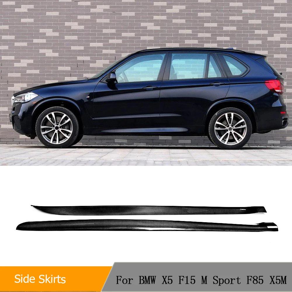 

Car Carbon Fiber Side Skirts Extension Bumper Aprons for BMW X5 F15 M Sport F85 X5M SUV 2014 - 2018 Not Fit Standard Version