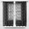 Black Lace Sheer Curtain Floral Lace Sheer Rod Pocket Curtain Panel Living Room Decoration Window Curtains Window Drape Shades 4