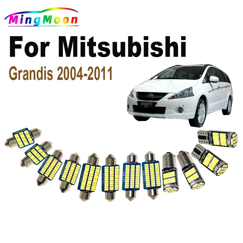 

18 шт. светодиодная внутренняя карта купольная дверь для чтения для Mitsubishi Grandis 2004 2005 2006 2007 2008 2009 2010 автомобильные лампы Детский комплект