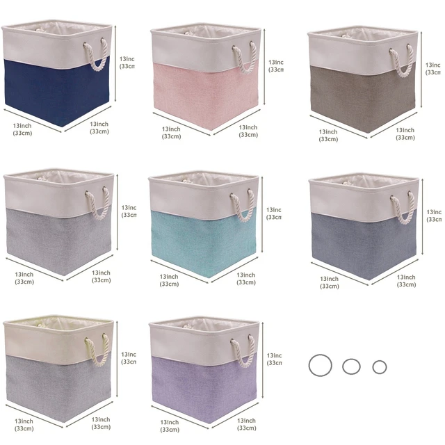 4 Pack Small Canvas Storage Bins Mini Cute Foldable Fabric Storage Basket  Box for Kids Toys Storage Baskets Home Decor Toy Organizer Hamper for  Baby,Kids,Pets,Office, Makeup, Keys 