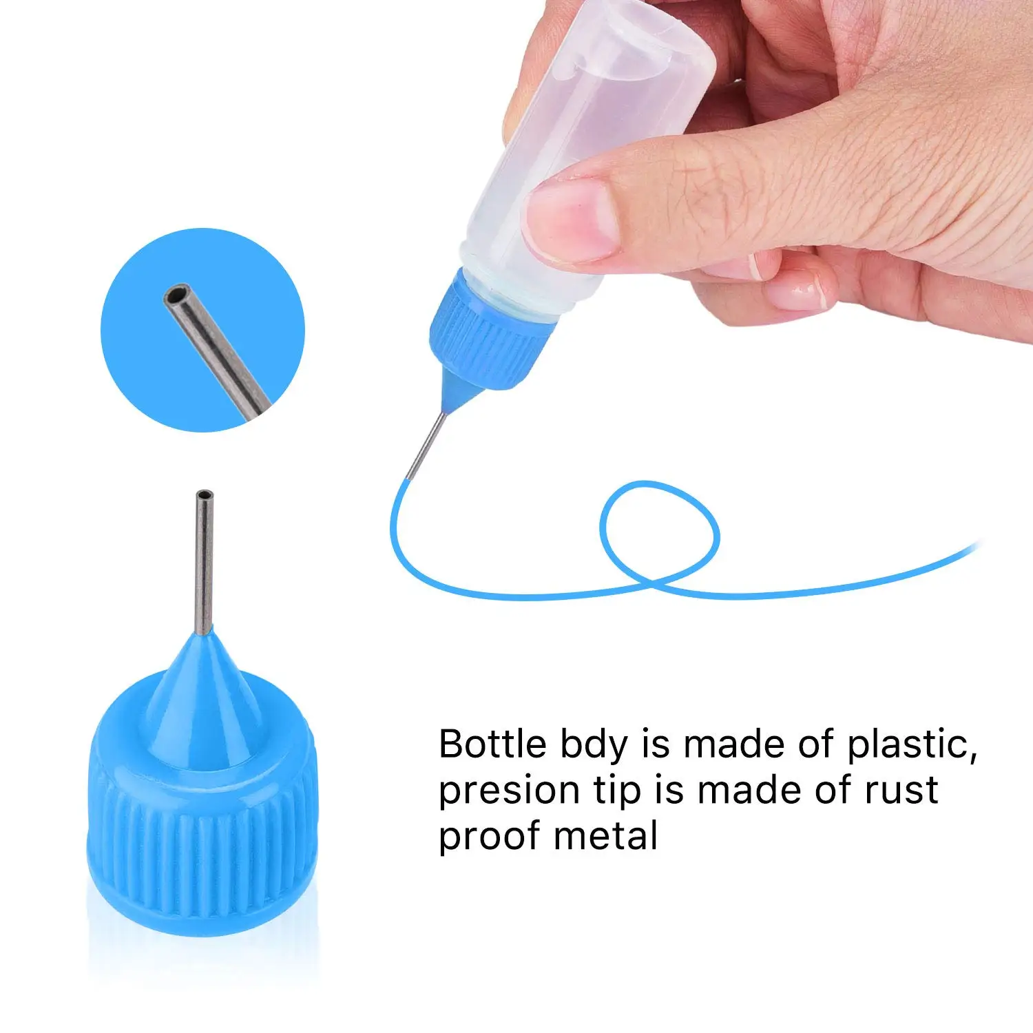 5pcs 10ml Needles Precision Tip Applicator Transparent Squeezable Needle Bottles For DIY Quilling Craft Acrylic Painting 4