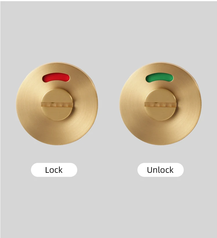 Dooroom Messing Schloss Türschloss Badezimmerschloss Privatsphäre mit Identifikationsmarkierung Badezimmertür Dummy Griff Hardware Türschlösser – Detail 11
