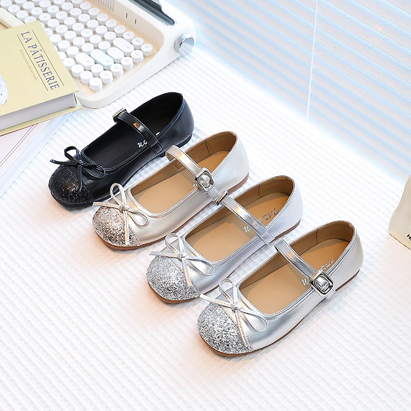 Leather Girls Ballet Flats Shoes for Autumn