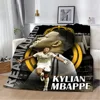Printed Blanket Picnic Blanket Football K-Kylian Star M-Mbappé  Warm Blanket Soft and Comfortable Home Travel Birthday Gift 2
