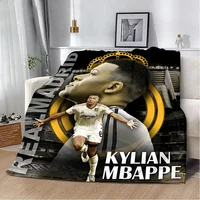 Printed Blanket Picnic Blanket Football K-Kylian Star M-Mbappé  Warm Blanket Soft and Comfortable Home Travel Birthday Gift 2