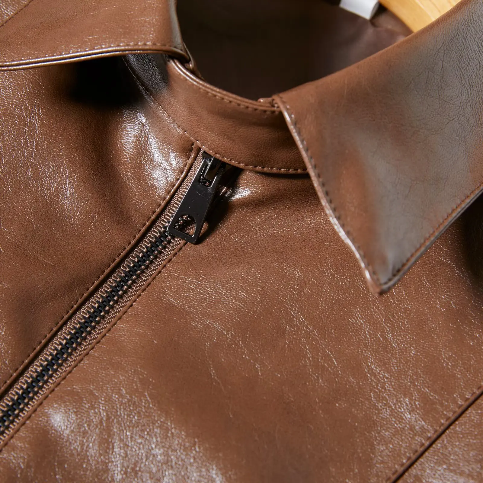 Leather Jackets Women's Coat 2025 zartins Elegant Fashion Faux Jackets Woman's Long Sleeve Tops Solid Streetwear Woman Jackets