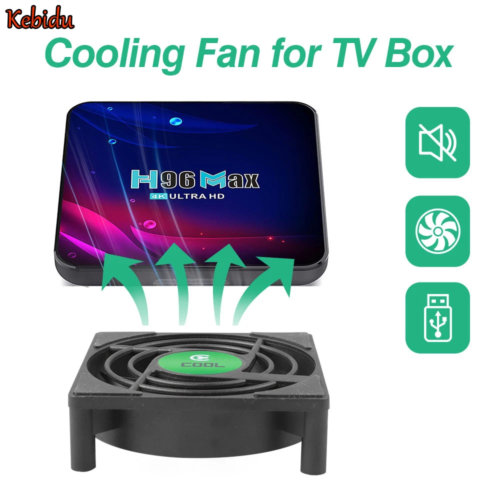 DC 5V USB Mini Cooling Small Fan 7 Blades Cooling Fan for TV Box Set Top Box 80x80x25mm Silent TV Box Radiator With 30cm Cable