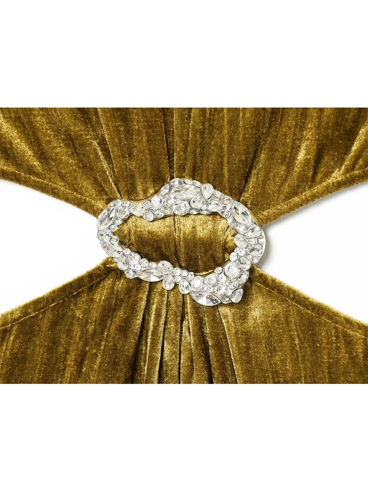 Women Sexy Maxi Dress Elegant Hollow Out Design Sleeveless Bodycon Evening Club Dress Fashion Lady Halter Neck Long Dress