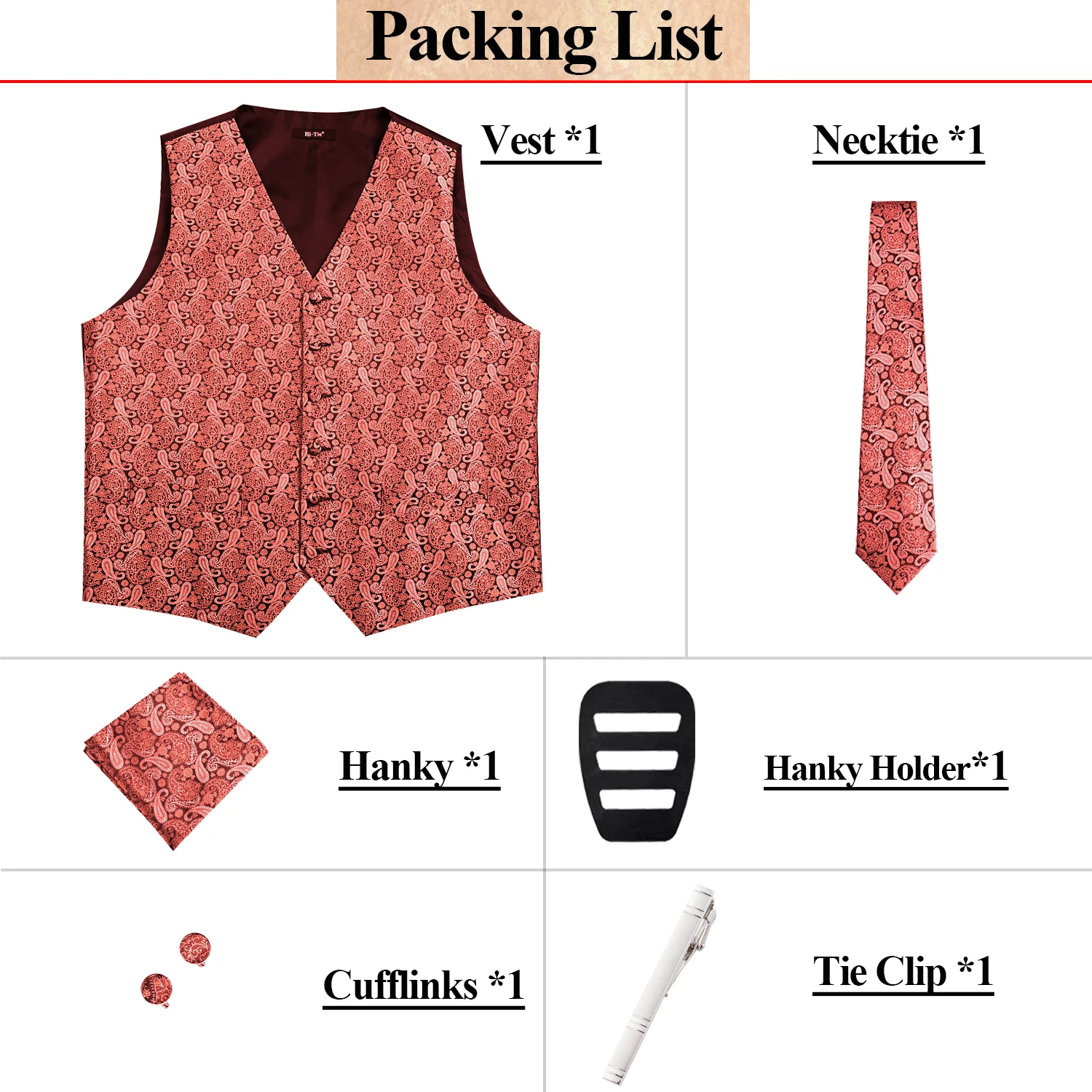 Hi-Tie 20 Color Silk Men's Vests and Tie Business Formal Dresses Slim Vest 4PC Hanky cufflinks for Suit Blue Paisley Waistcoat
