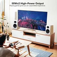 AIYIMA S600 Bluetooth Bookshelf Speaker Active Home Audio 40WX2 HiFi Output Subwoofer White Wood ARC/USB/RCA Inputs 24bit 48Khz - Image 4