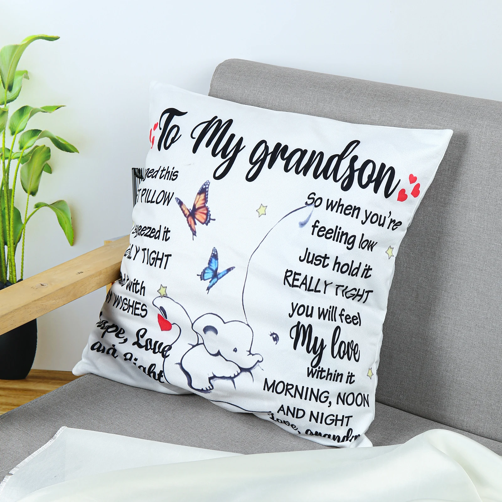 Coussin Cadeau Pour Petit-Fils Personnalisé - Cadeau Plus