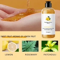 300ml Lemon Scrub Shower Gel, Alcohol-Free, Non-Greasy, Formaldehyde-Free, Rich in Citric Acid, Vitamin E, and Hyaluronic Acid, Suitable for All Light Beige Skin Tones, with a Refreshing Scent, Has Moisturizing, Nourishing, and Oil-Controlling Properties It Can Be Used All Year Round, and It Lasts to Release a Fresh Scent. after Washing, the Skin Feels Comfortable and Not Tight. Suitable for All Kinds of Skin, Such as Dry and Oily Skin, and Is a Good Bathing Product for Both Men and Women. 6