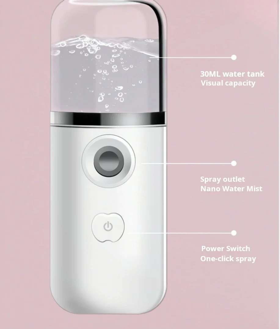 Description Picture 5 of itemPortable Mini Ultrasonic Humidifier Facial Sprayer Beauty Device Moisturizing Skin Care USB Rechargeable Skincare Tool