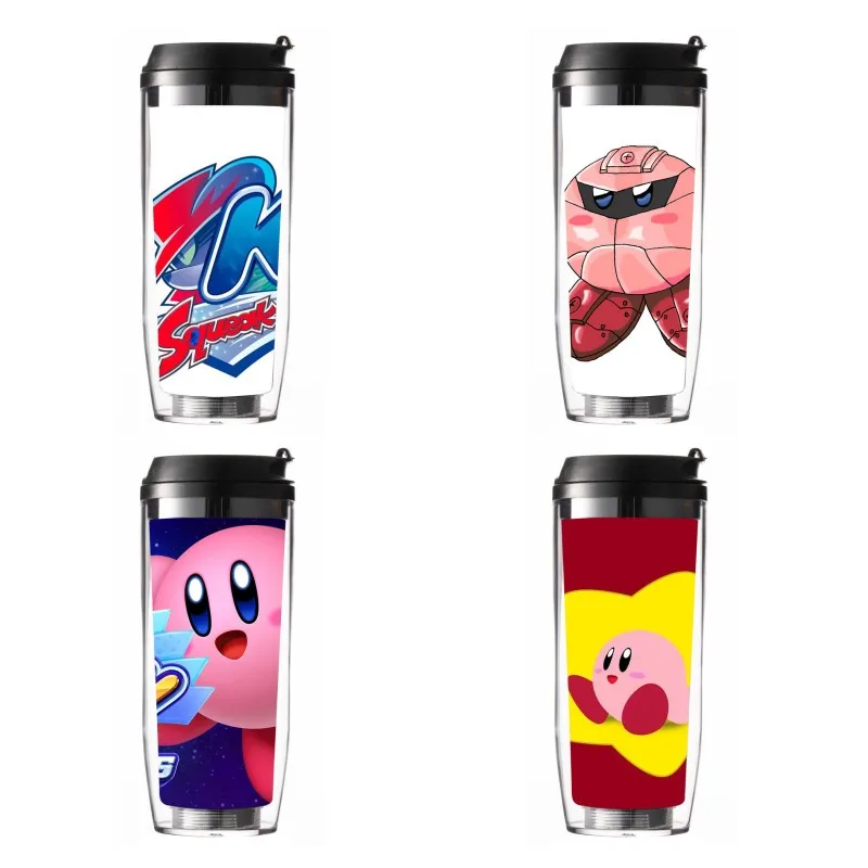 Pink Kawaii Cartoon Double Layer Portable Water Cup Stars Kirby Anime  Stylish Sports Bottle With Lid Creative Print Water Cup - Animation  Derivatives/peripheral Products - AliExpress