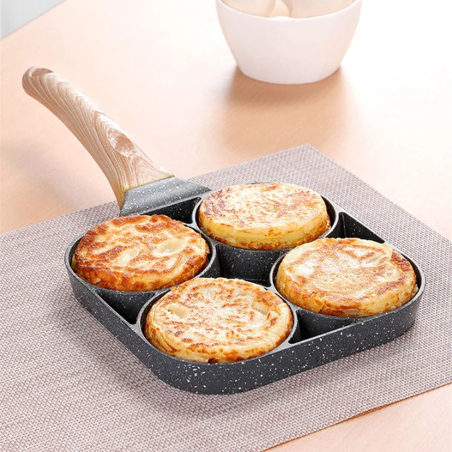 Kitchen Utensils Omelette Pan Cast Iron Non-stick Omelette Egg Dumpling Pan  With Anti-scald Wooden Handle Hot Oil Pot Utensils - AliExpress