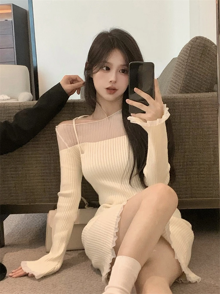 Slim Bodycon Y2k Mini Dress Female Party Casual One Piece