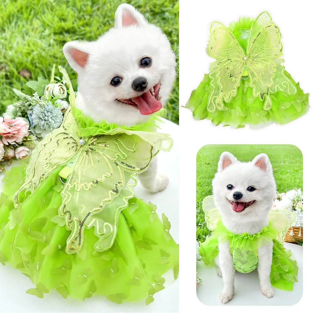 Pet Butterfly Princess Dress For Puppy Kitten Pet Costume Birthday Party  Evening Dresses Summer Butterfly Cat Dog Clothes - AliExpress 15