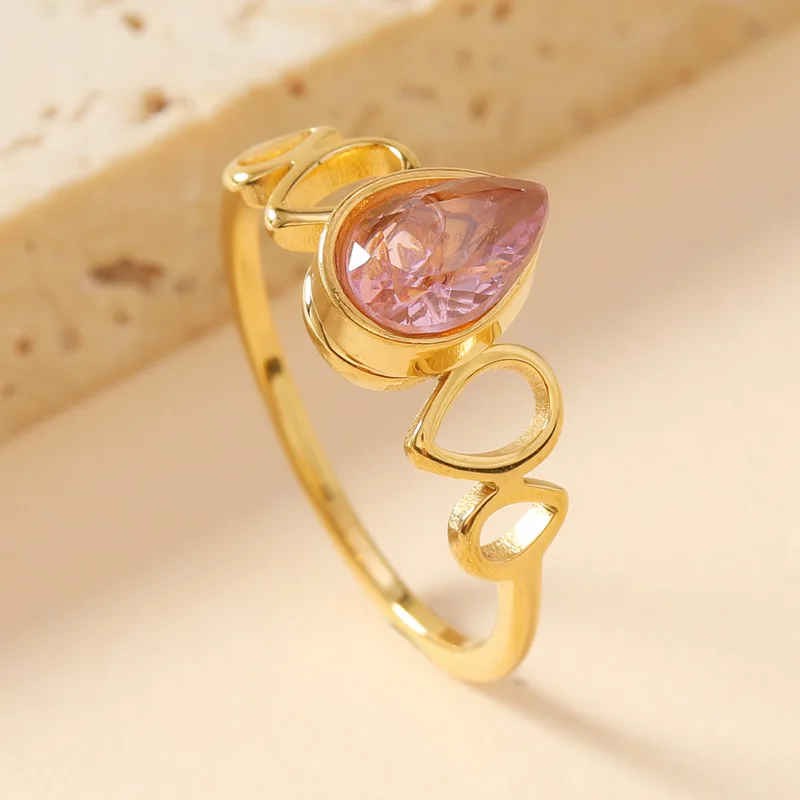 Stainless Steel Stone Ring for Women Simple Style Female Fashion Finger Jewelry Accessories womens ring,jewelry rings,ring jewelry