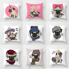 

45x45cm New Cartoon Dogfighting Dog Series Hug Pillowcase Sofa Car Cushion Cover