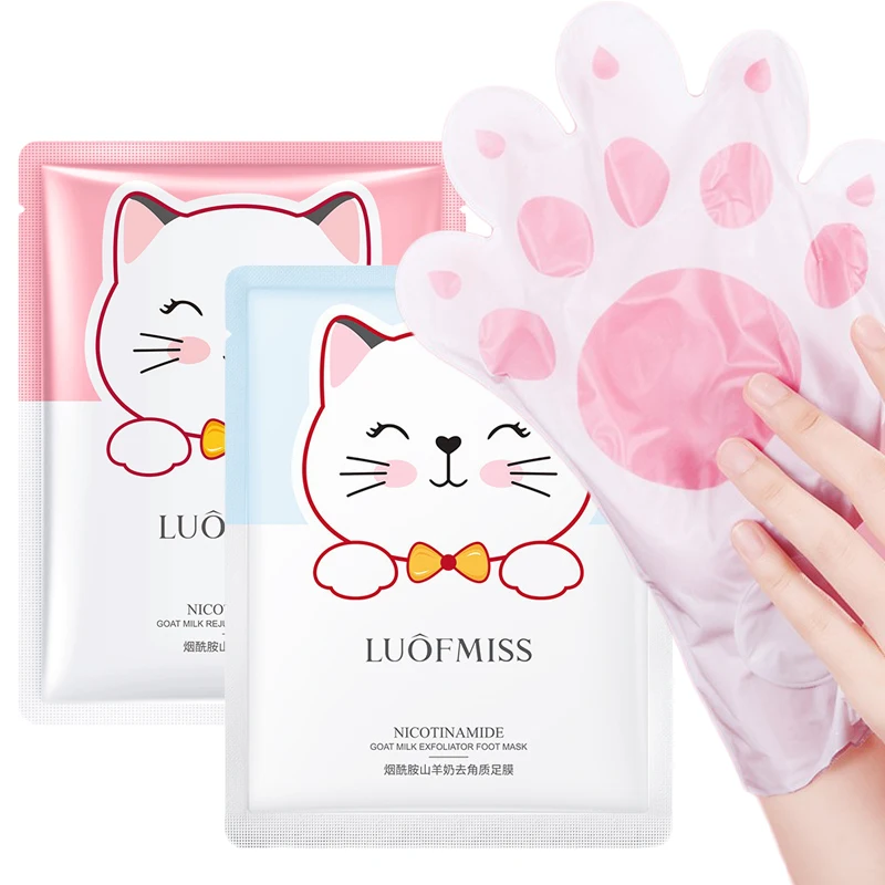 

Sdotter Niacinamide Goat Milk Rejuvenation Cat Hand Mask Moisturizing Whitening Tender Skin Care Exfoliating Calluses Repairing