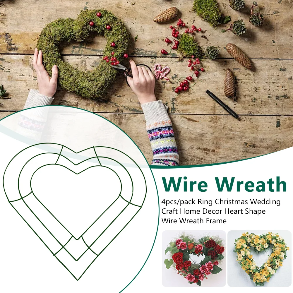 Metal Wreath Frame Ring Heart Shaped DIY Macrame Floral Crafts Wire Wreath  Form Christmas Decoration Door Crafts - AliExpress