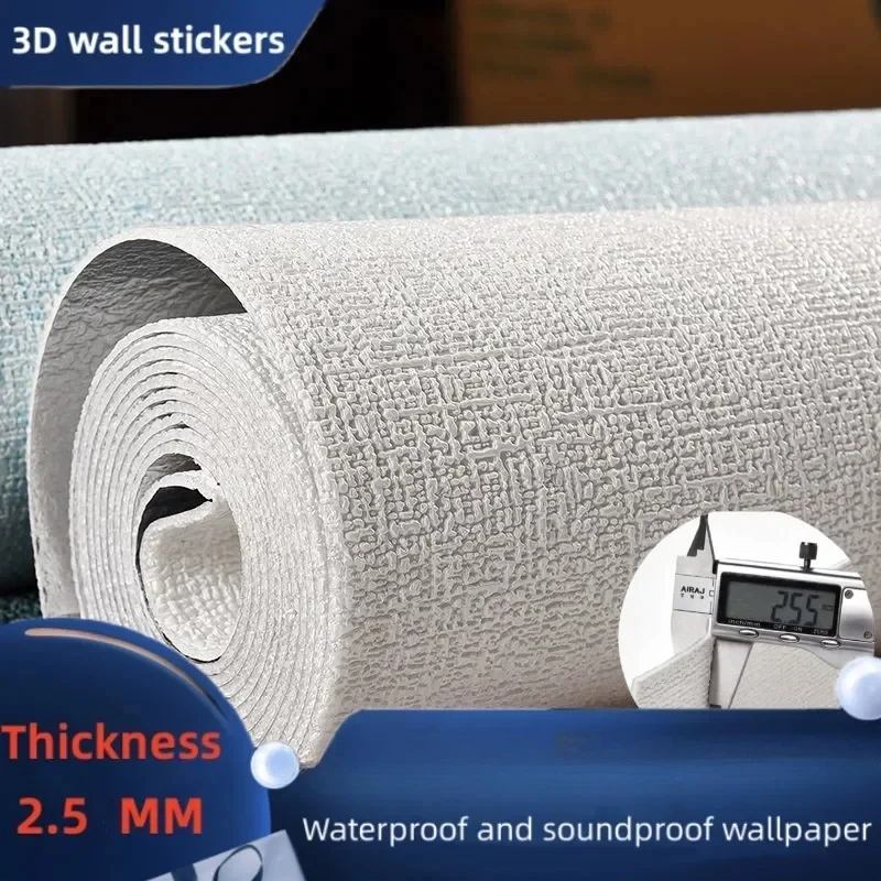 Thickening 2.8m Self Adhesive 3d Wall Panel Wallpaper Foam Soundproof Waterproof 3D Wall Sticker New Design Bedroom Wallpaper