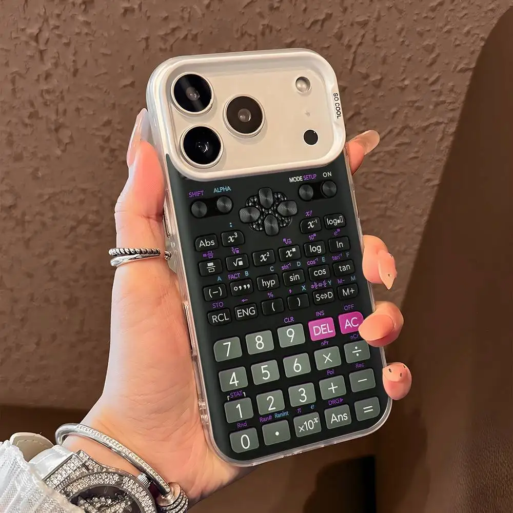 Multicolor Metallic Aurora Matte Laser Phone Case with Stylish Calculator Pattern