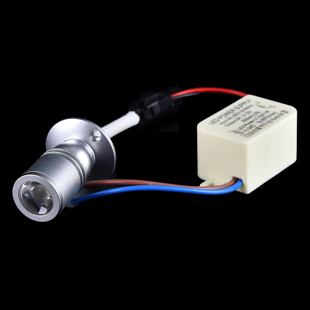 Dimmable 1W LED Downlight Embedded Cabinet Mini Spotlight AC90-265V DC12V Jewelry Show Including LED Driver