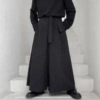 Men's Casual Wide Leg Pants Dark Samurai Style Hairdresser Design Sensation Big Size Casual Trousers from Mainland China