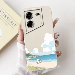 Butterfly Astronaut Silicone Phone Case with Bumper Protection for Tecno Pova 5 Pro 5G (TYbai1997)