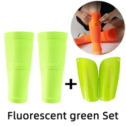 All - in - One Soccer Shin Guard Socks with Protective Leg Sleeves - M(8 - 13Y) (CK - Fluorescent Set)