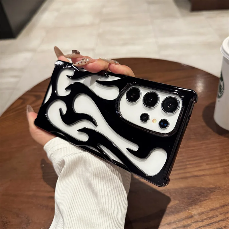 Flame Pattern 3D Plated Shockproof Slim Phone Case