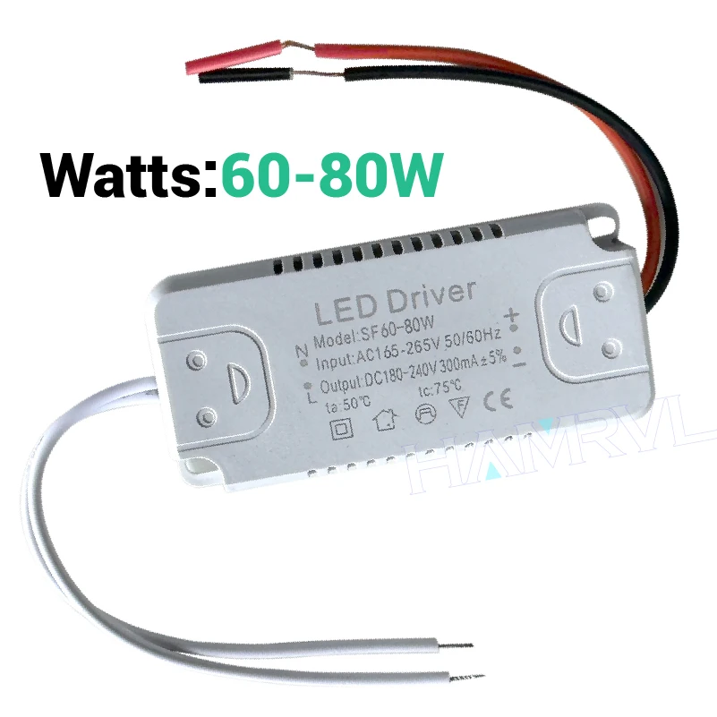 LED Driver Adapter DC180-240V 300mA 36-60W 60-80W AC165-265V Lighting Transformer Panel for Ceilling Lamp Power Supply