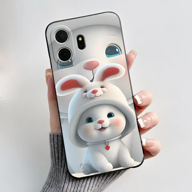 Black Silicone Shockproof Phone Case with Love Moon Pattern - Stylish and Protective Design