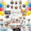 Puppy Dog Birthday Party Supplies,93pcs Decorations&Dog Birthday Party Tableware Set-Banner,Puppy Balloons Party Plates etc 1
