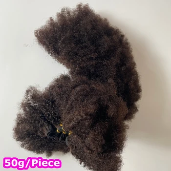 Fasci soffici del tessuto dei capelli umani grezzi affare fasci ricci afro crespi doppi disegnati estensioni dei capelli ondulati neri naturali di Remy 3 pacchi