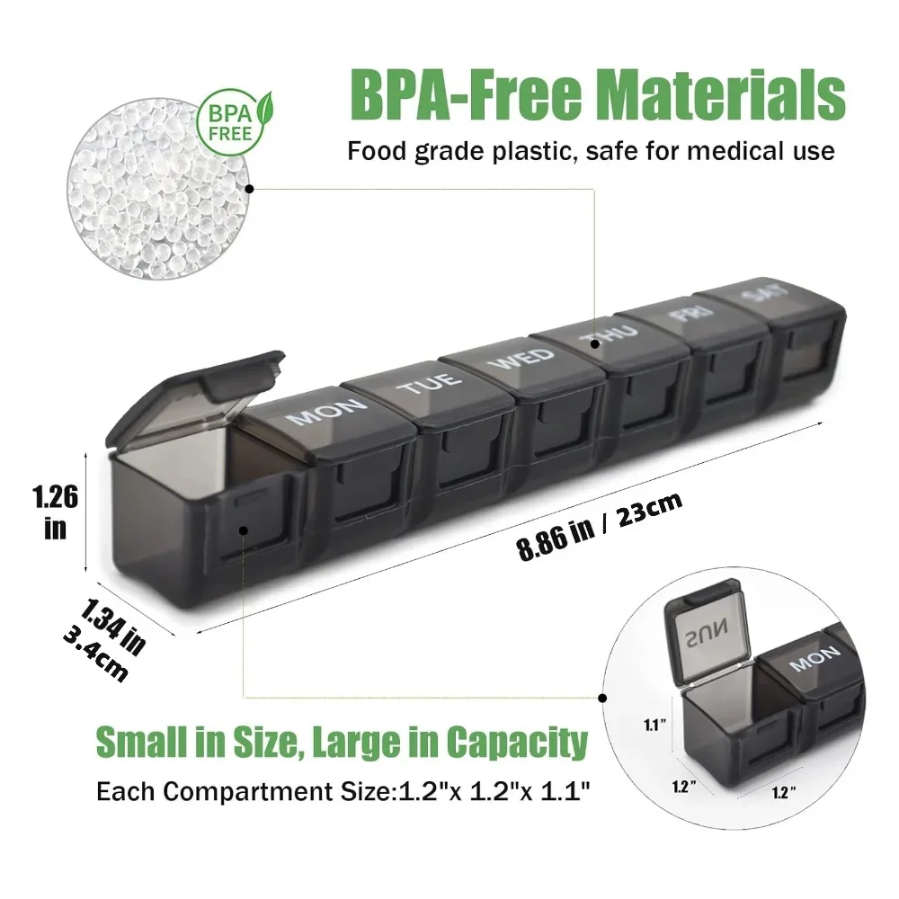 Deluxe Oversize Weekly Pill Organizer & Travel Container