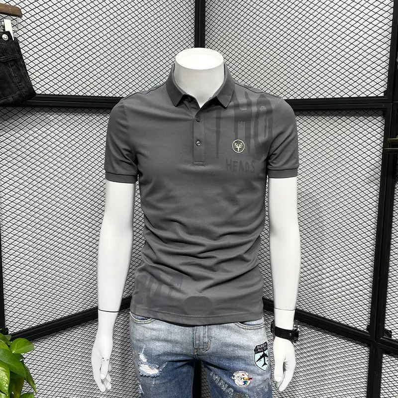 thumbnail image 1 of Camiseta polo para hombre con cuello, camisetas para hombre, ropa urbana, top bordado, corte entallado, ropa estampada, fiesta de acuarela, Kpop, blanco, XL, S, 1 of 5