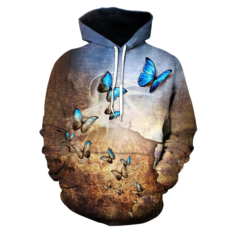 

New Men Women's hoodies 3D printed butterfly pattern boy and girl Fall Hoodies sweet shirt street sudaderas para homes clothing