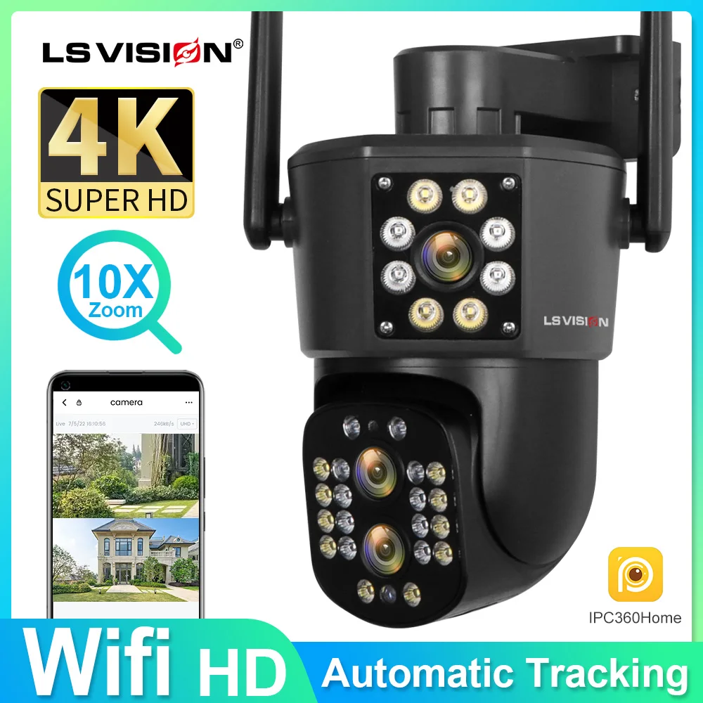 

Камера видеонаблюдения LS VISION, 4K, 8 Мп, Wi-Fi