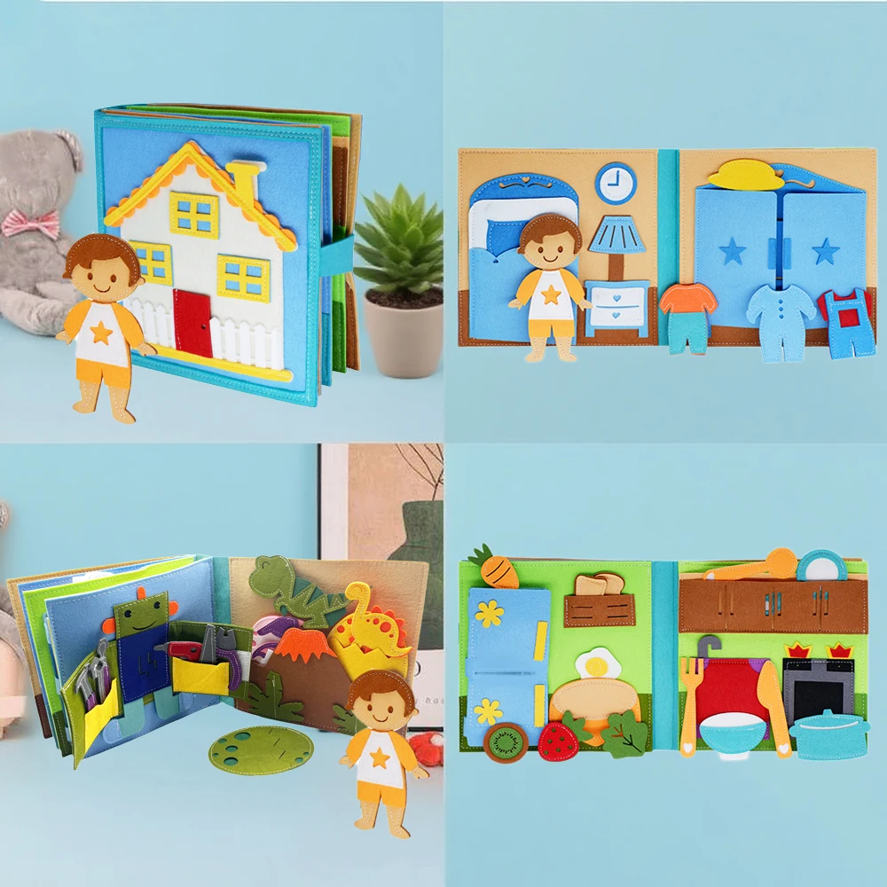 Montessori Felt Busy Quiet Book Educational Daily Learning Toy_voghion.com