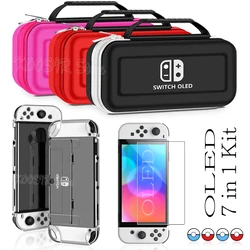 Nintend Switch OLED Covers Storage Bag EVA Case Screen Protector Clear Shell Silicone Caps For Nintendo Switch OLED Accessories
