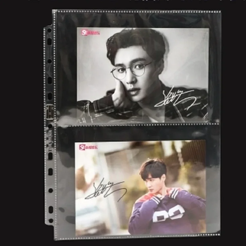 

20pages/lot 2 pocket A6 soft Photo Album cards page for post cards currency collection board game cards large size big star card