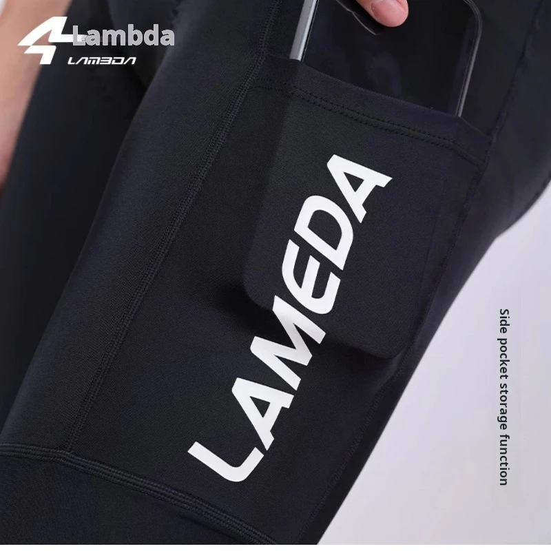 Lameda Cycling Bib Long Pants Man Quick Drying Bicycle Pants Side Pockets Mtb Moisture Wicking Cycling Clothes For Men