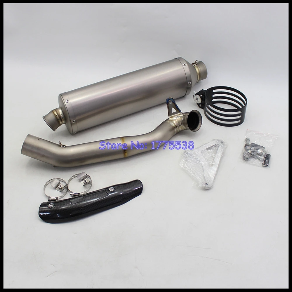 For KTM 890 SMT 2023 Titanium Alloy Motorcycle Exhaust Escape moto Muffler Can Middle Link Pipe with Carbon Shield Cover Clamp - Image 5