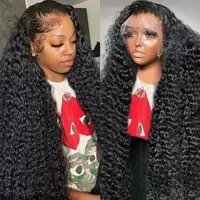 200 densité 40 pouces 13x6 vague profonde Hd dentelle frontale perruques cheveux humains bouclés perruques vague d'eau 13x4 dentelle avant perruque pour les femmes noires perruque 1