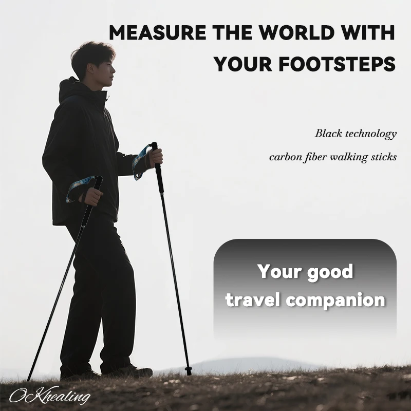 OKHEALINGCN carbon fiber trekking poles - view 1